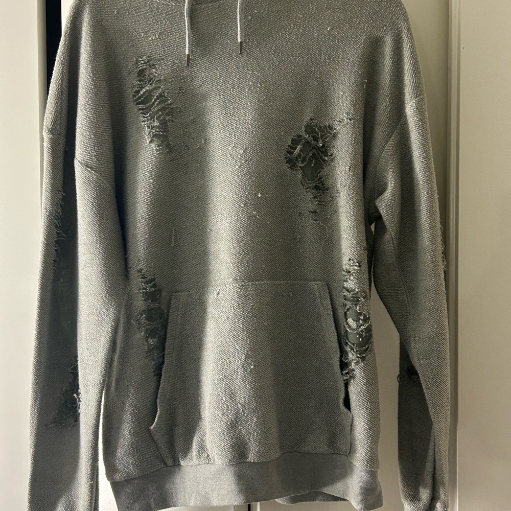 Distressed Gray Hoodie